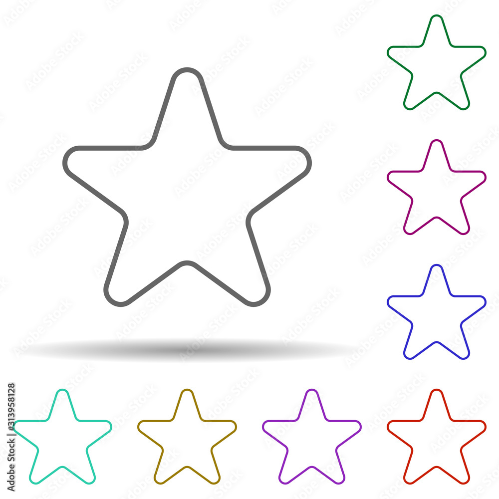 Poster star multi color icon. simple thin line, outline vector of web icons for ui and ux, website or mobil