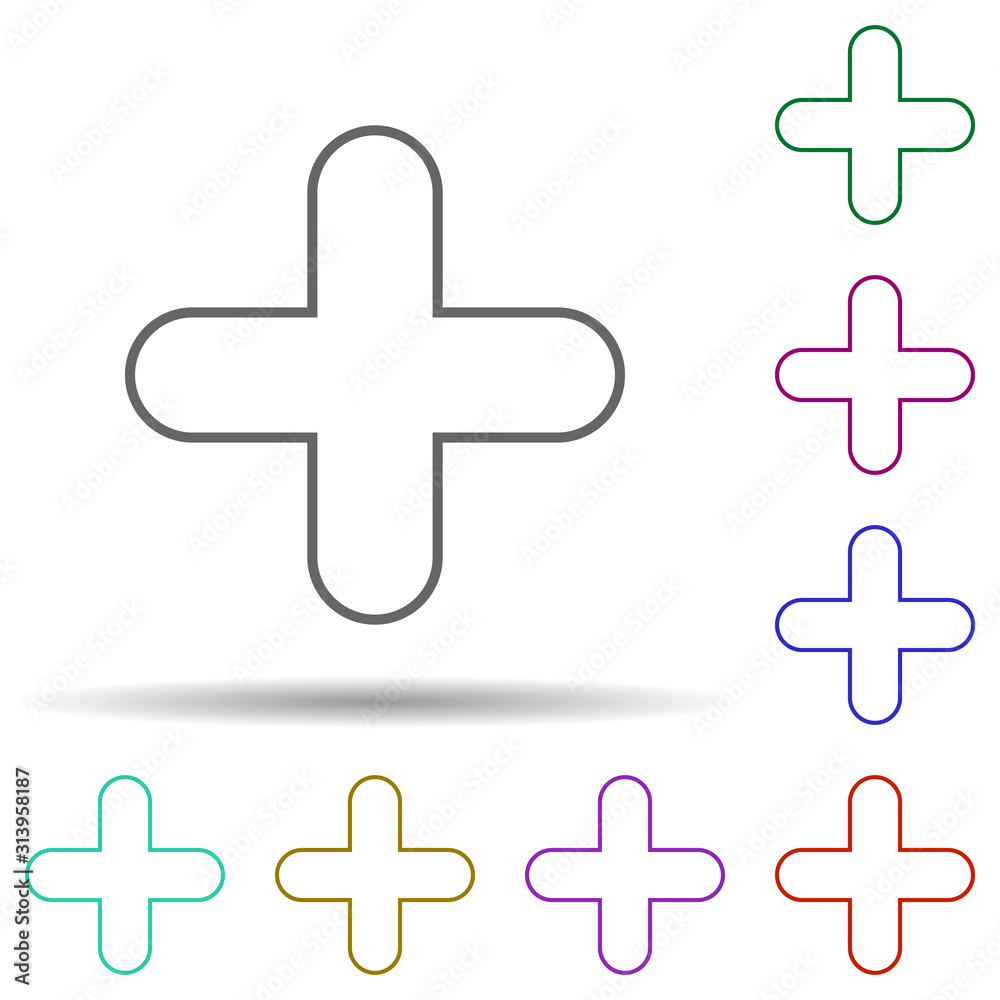 Poster plus sign multi color icon. simple thin line, outline vector of web icons for ui and ux, website or 