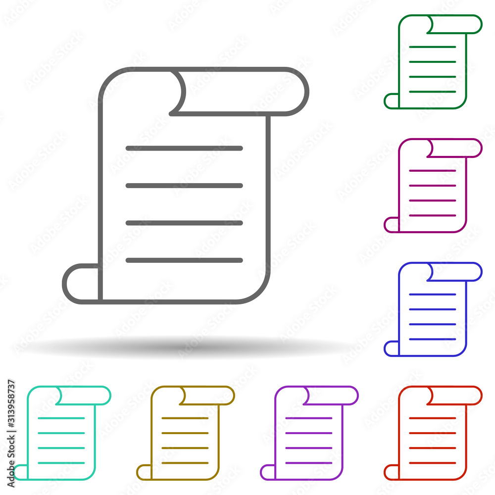 Fototapete script sign multi color icon. simple thin line, outline vector of web icons for ui and ux, website o