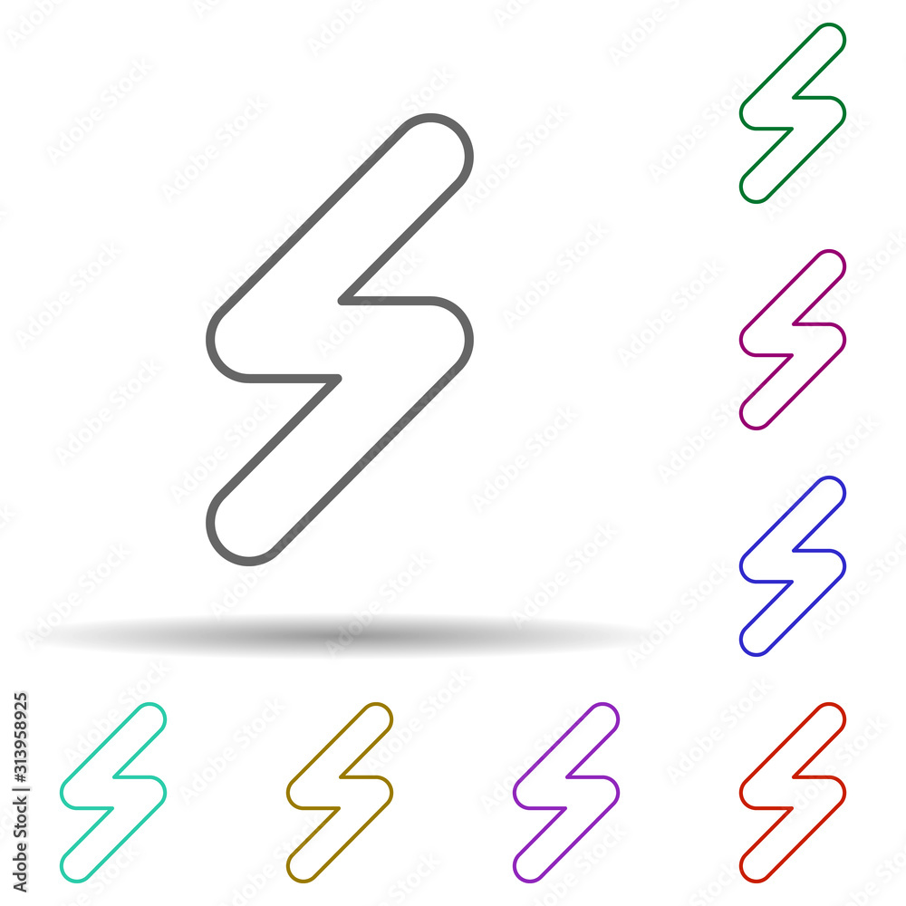 Poster lighting multi color icon. simple thin line, outline vector of web icons for ui and ux, website or m