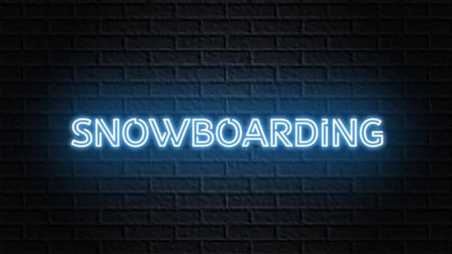 blue neon video animation snowboarding