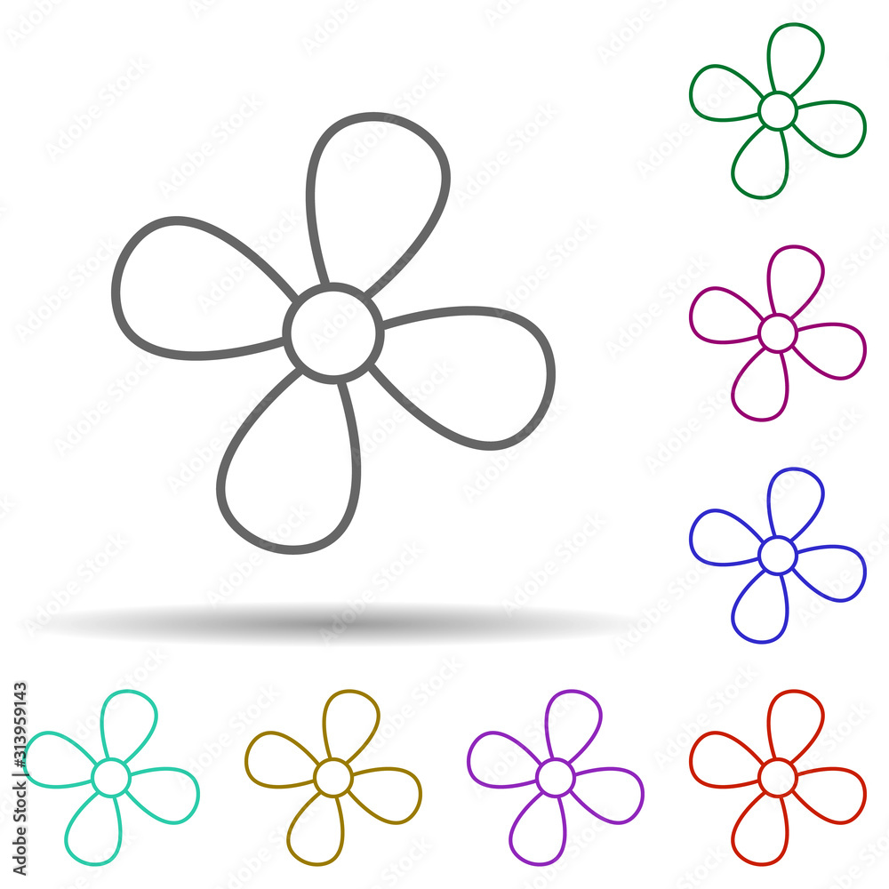 Poster flower multi color icon. simple thin line, outline vector of web icons for ui and ux, website or mob