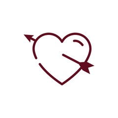 Isolated heart and arrow vector design