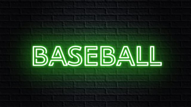 green neon video animation baseball