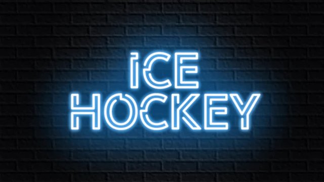 blue neon video animation ice hockey