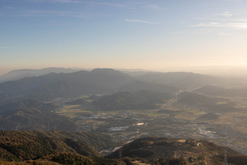 Obraz premium Rural Landscape of mountains of Shiga, Japan