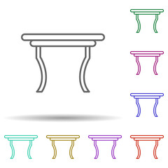 diningroom table multi color style icon. Simple thin line, outline vector of furniture icons for ui and ux, website or mobile application