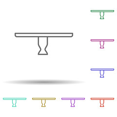 round table multi color style icon. Simple thin line, outline vector of furniture icons for ui and ux, website or mobile application