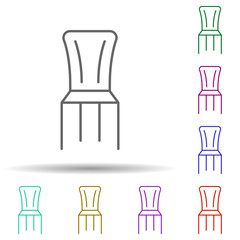 wood chair multi color style icon. Simple thin line, outline vector of furniture icons for ui and ux, website or mobile application
