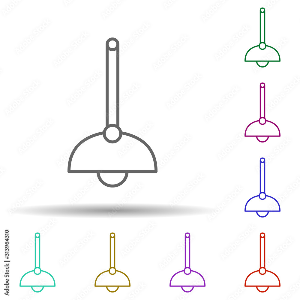 Poster lamp multi color style icon. simple thin line, outline vector of furniture icons for ui and ux, webs
