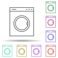 washing machine multi color style icon. Simple thin line, outline vector of furniture icons for ui and ux, website or mobile application
