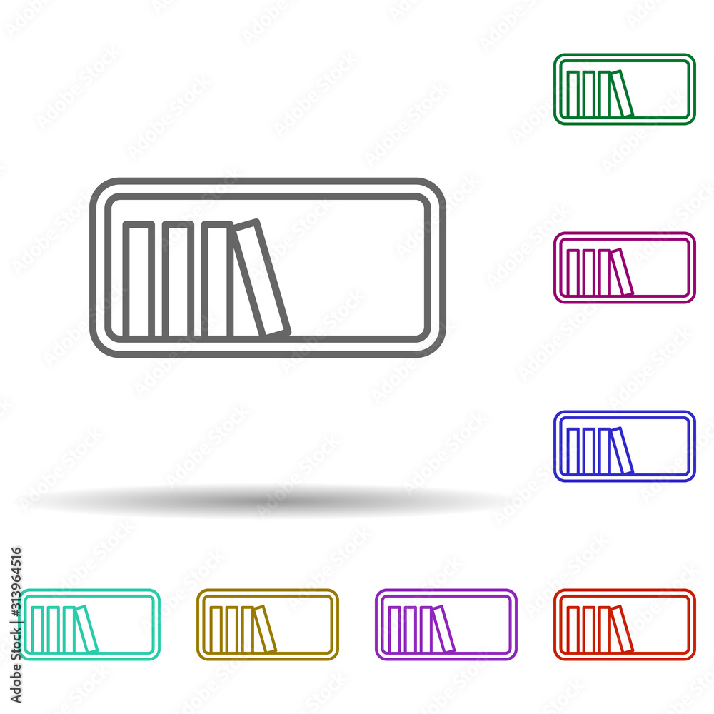 Poster bookshelf multi color style icon. simple thin line, outline vector of furniture icons for ui and ux,