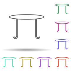 Wardrobe with mirror multi color style icon. Simple thin line, outline vector of furniture icons for ui and ux, website or mobile application