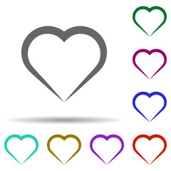 Heart hand drawn in multi color style icon. Simple glyph, flat vector of heart icons for ui and ux, website or mobile application