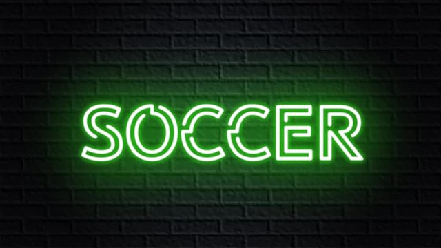 green neon video animation soccer