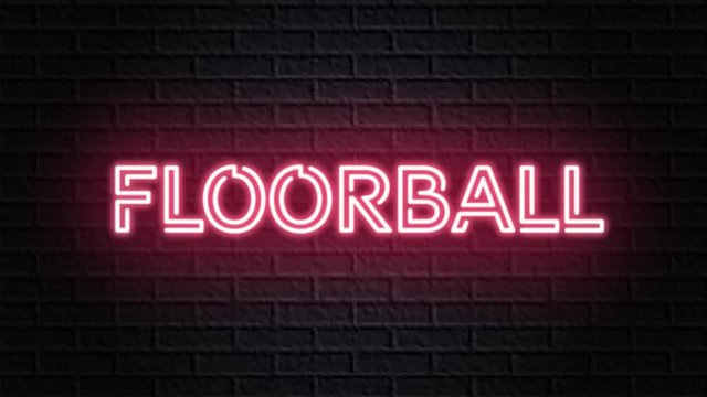 red neon video animation floorball