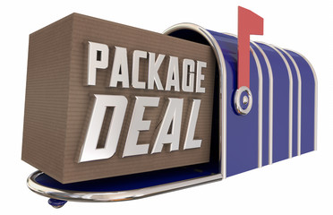 Package Deal Offer Savings Box Mailbox Delivery 3d Illustration