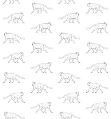 Vector seamless pattern of hand drawn doodle sketch monkey isolated on white background