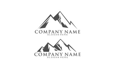Mountain set template vector logo