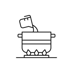 Pan stove cup icon. Simple line, outline vector cooking icons for ui and ux, website or mobile application