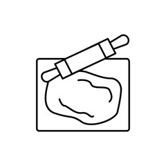 Dough rolling pin icon. Simple line, outline vector cooking icons for ui and ux, website or mobile application