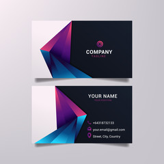 modern business card template with neon color design vector