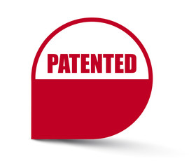 red vector banner patented