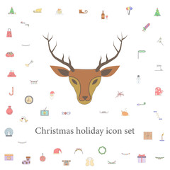 Christmas deer colored icon. christmas holiday icons universal set for web and mobile