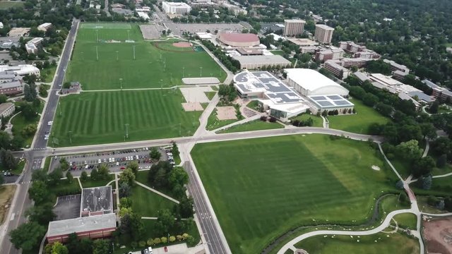 Aerial View on Intramural Sport Fields in Fort Collins USA, Part of Colorado State University Campus