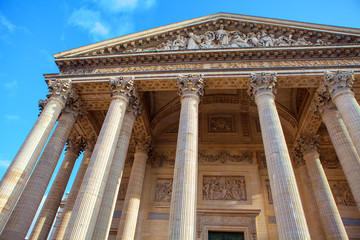 architectural details of colonnade of parisian Pantheon