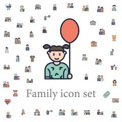 girl with ball icon. family icons universal set for web and mobile