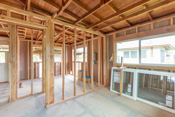 Interior construction home remodel framing project - 313975128