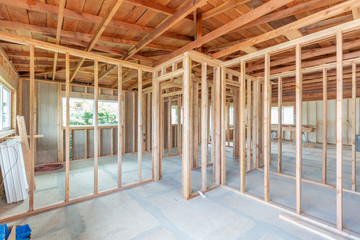 Interior construction home remodel framing project - 313975155