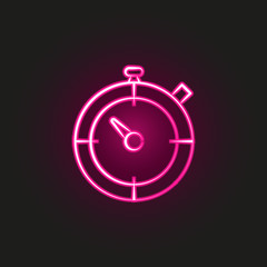 Stopwatch neon style icon. Simple thin line, outline vector of fitness icons for ui and ux, website or mobile application