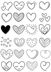 0052 hand drawn scribble hearts