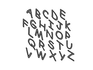 English alphabet. Gray letters illustration modern