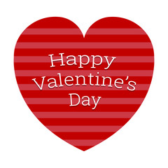 Happy Valentine's Day Lettering Text Background With Red Heart. Vector