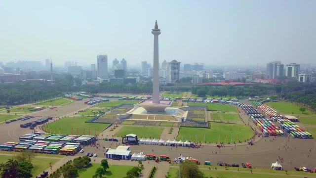 Jakarta / Indonesia - Juni 23, 2019: tugu monas jakarta indonesia