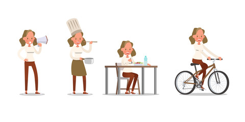 Teen girl lifestyle character vector design no6