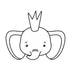 Cute elephant with crown vector design