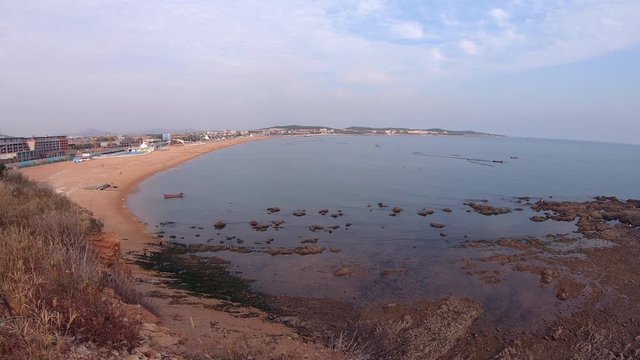 Left Pan of Golden Pebble Beach in Jinshitan Scenic Area, Dalian, China