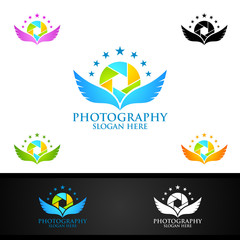 Fly Wing Camera Photography Logo