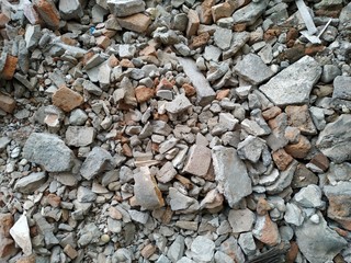 Broken concrete block, construction waste. for industrial