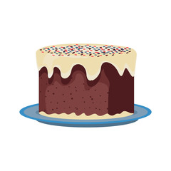 delicious cake with chocolate sprinkles. design vector