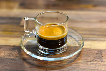 Organic coffee drink at the vintage restaurant