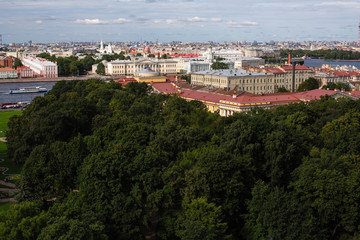 Fototapeta na wymiar Top view from St. Isaac's Cathedral in St. Petersburg, Russia.
