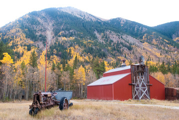 Tractor and Farmhouse, Rocky Mountain National Park, Estes Park, Colorado