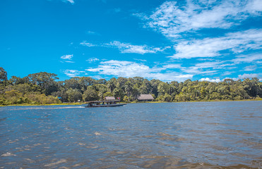 small boat on the lake