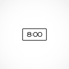 Digital clock vector icon on white background