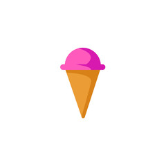 Ice-cream flat illustration on white background